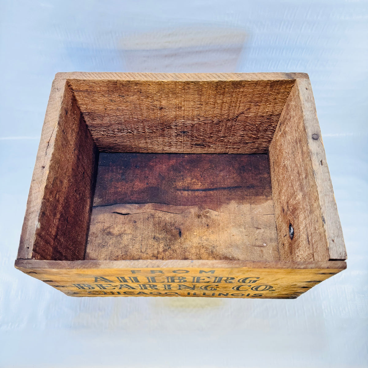 Ahlberg Bearing Co. Wooden Shipping Crate 1920s to 1940s Chicago Industrial Box