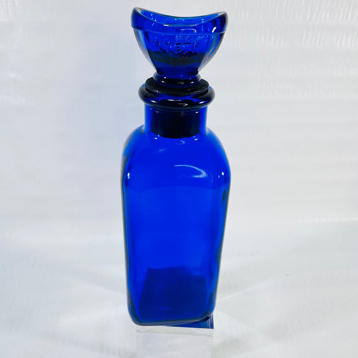 John Wyeth & Brother Cobalt Blue Dose Bottle with Glass Cup Stopper