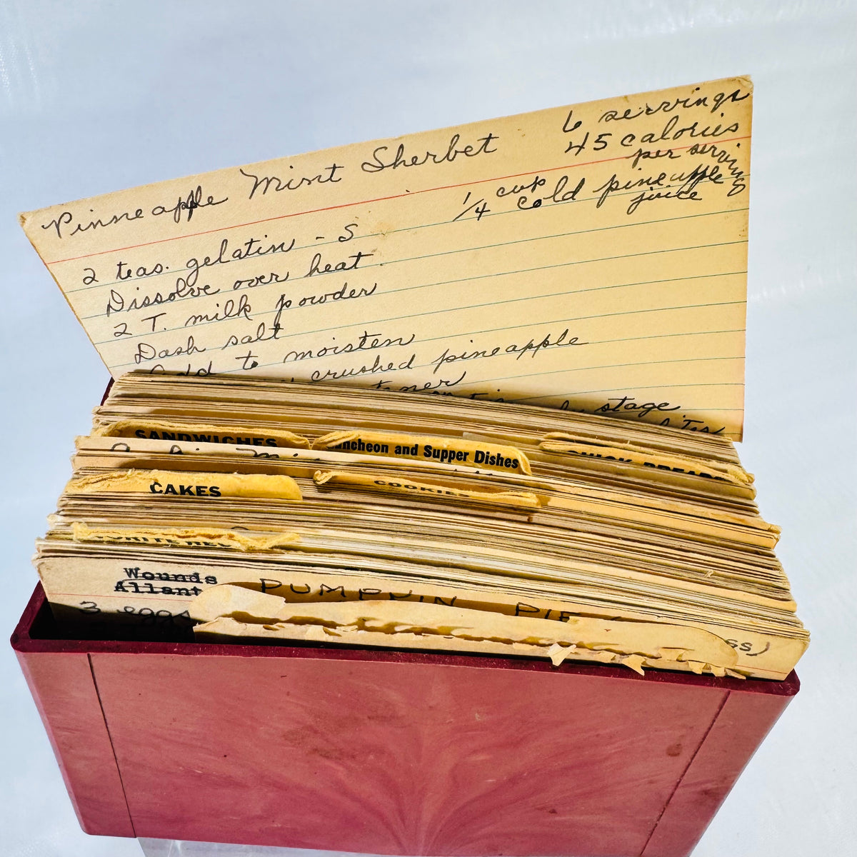 Robin Hood Flour Recipe Box 1950s to 1960s with Handwritten Recipe Cards