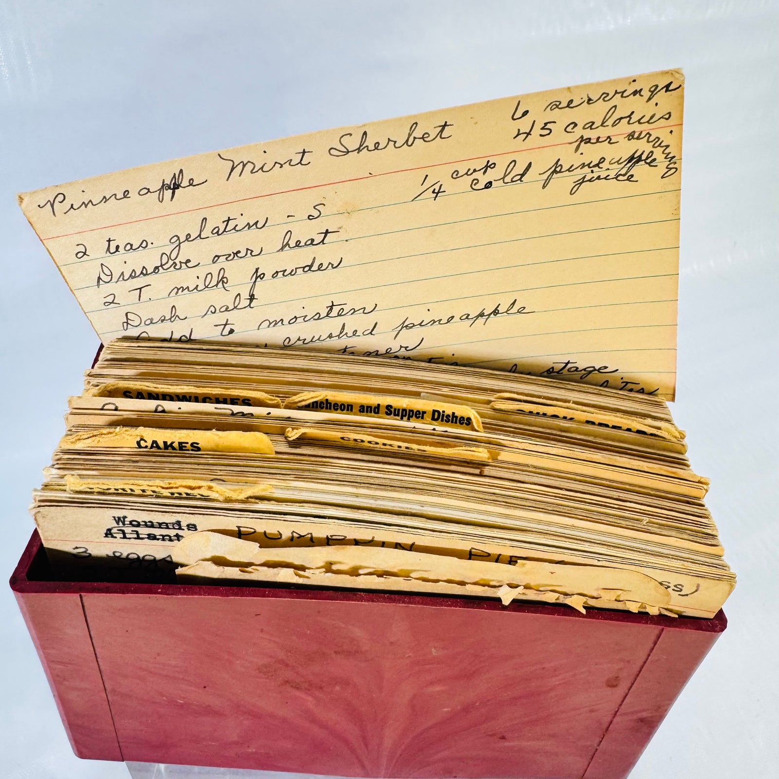 Robin Hood Flour Recipe Box 1950s to 1960s with Handwritten Recipe Cards