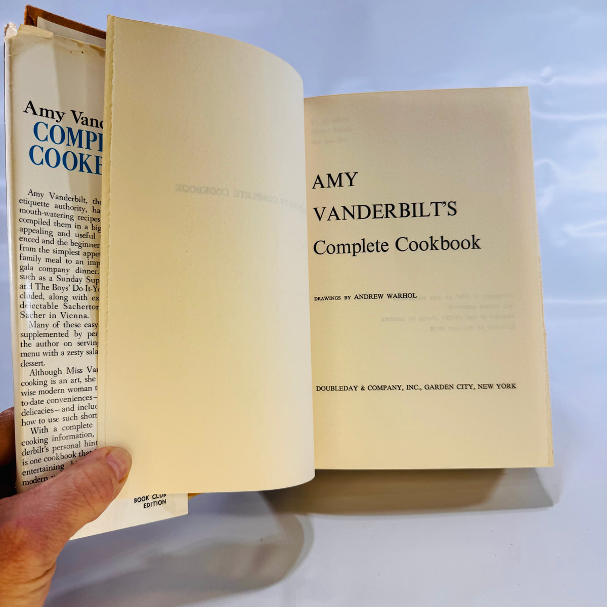 Amy Vanderbilt's Complete Cookbook 1961 Doubleday and Company Hardcover