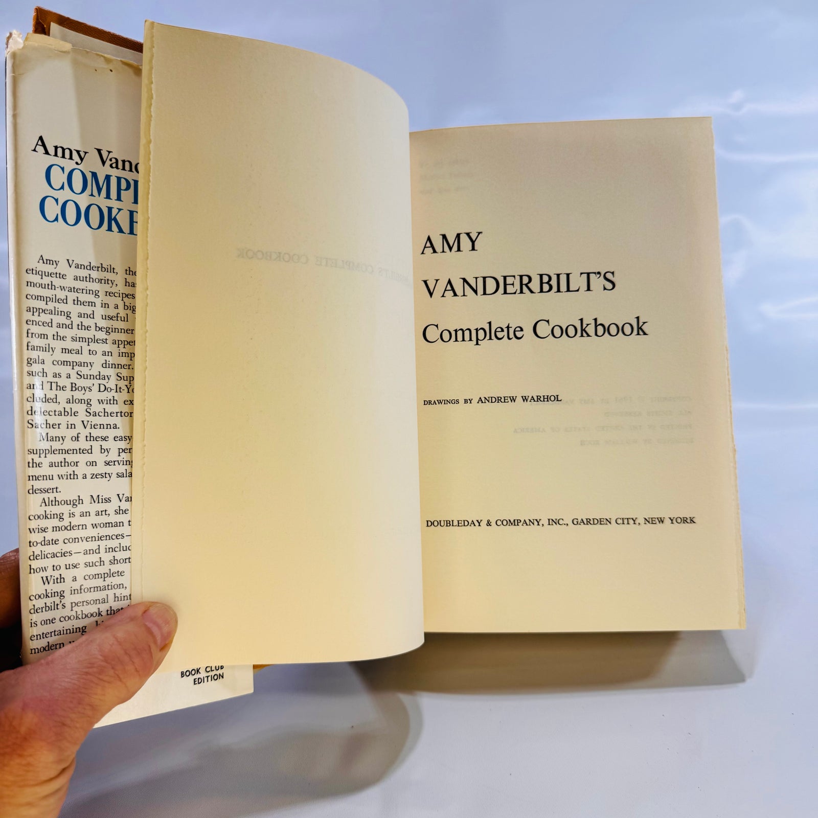 Amy Vanderbilt's Complete Cookbook 1961 Doubleday and Company Hardcover