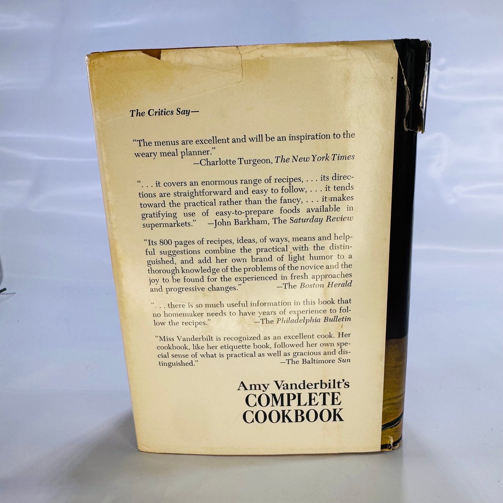 Amy Vanderbilt's Complete Cookbook 1961 Doubleday and Company Hardcover
