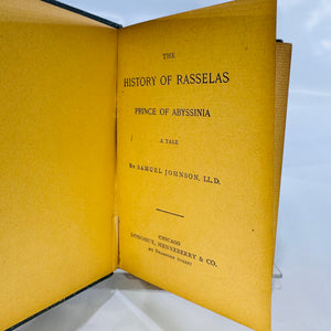 The History of Rasselas, Prince of Abyssinia, a Tale by Samuel Johnson (N.D.), L.L.D. Donohue Henneberry & Co., Hardcover
