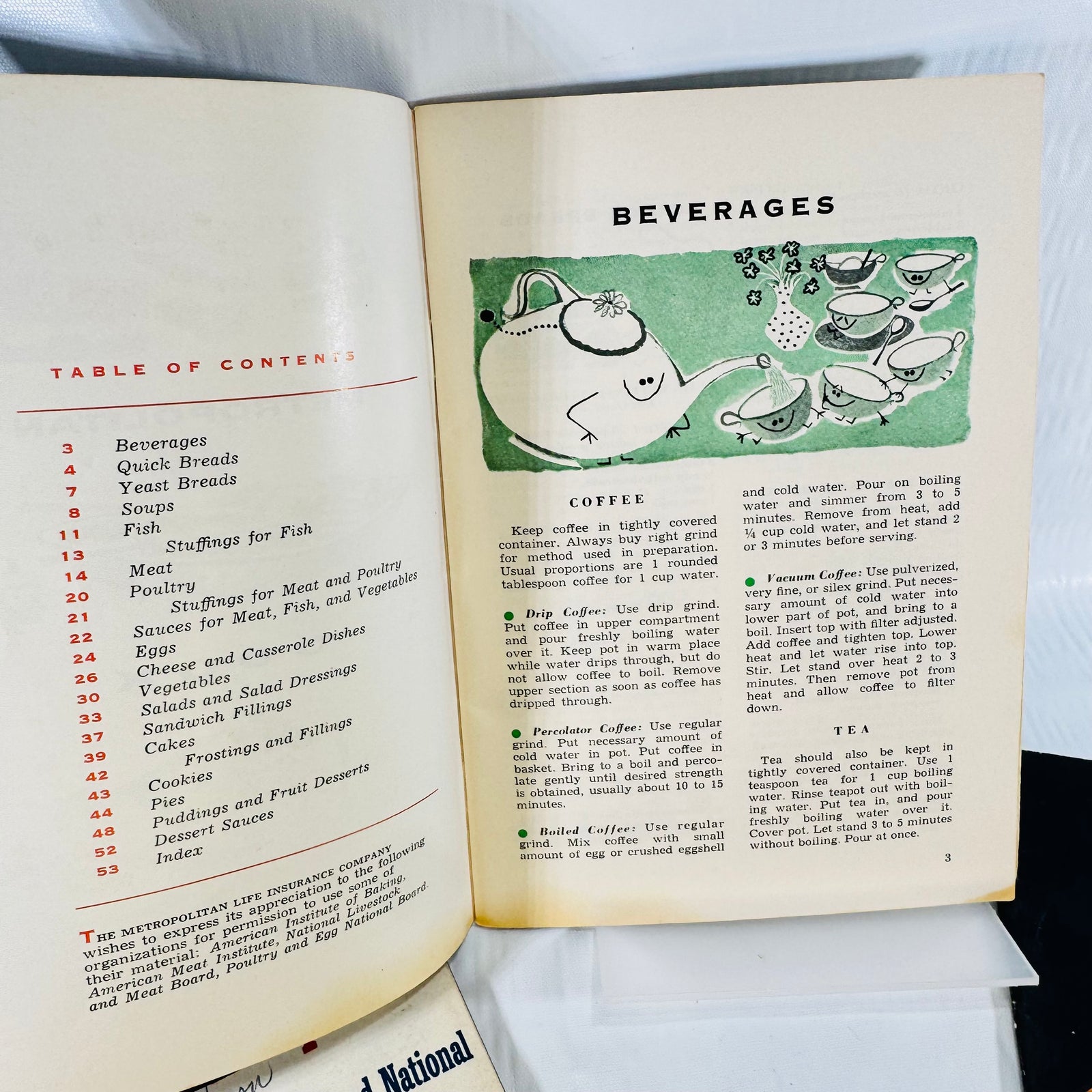 Metropolitan Cook Book 1955 Recipe Pamphlet Bundle with Pillsbury and Art of Making Bread