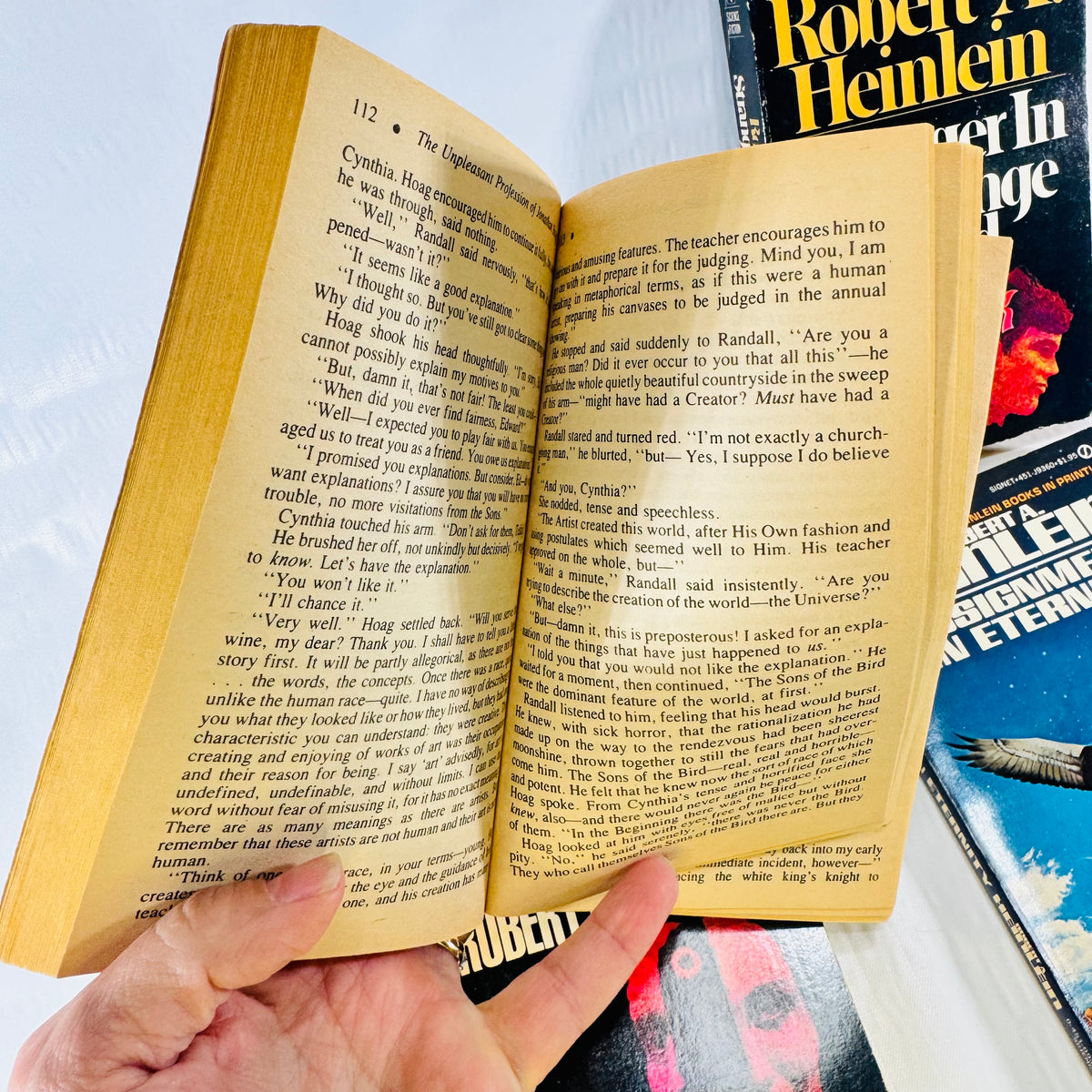 Stranger in a Strange Land Robert A. Heinlein 4 Paperback Bundle with I Will Fear No Evil, Jonathan Hoag, Assignment in Eternity
