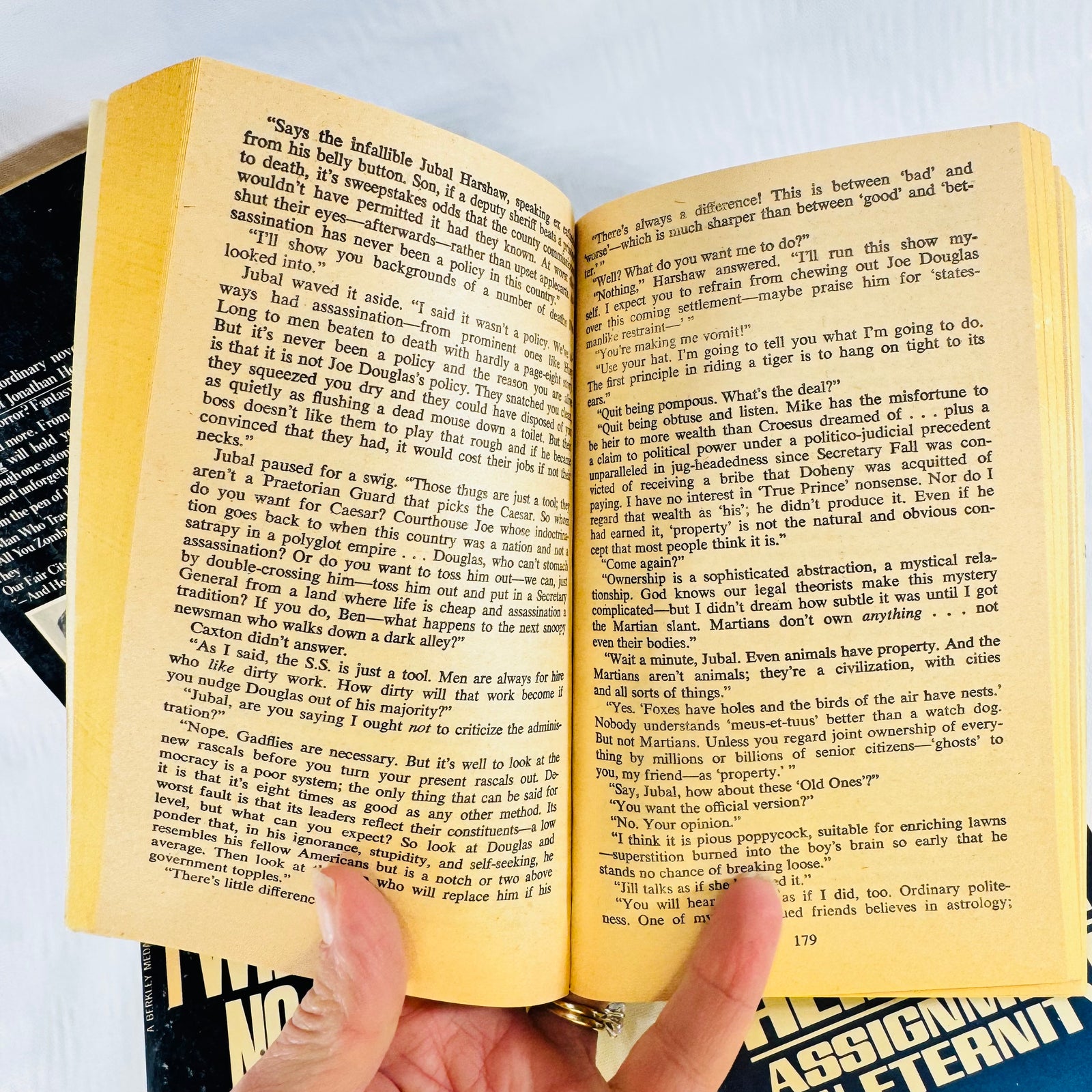 Stranger in a Strange Land Robert A. Heinlein 4 Paperback Bundle with I Will Fear No Evil, Jonathan Hoag, Assignment in Eternity