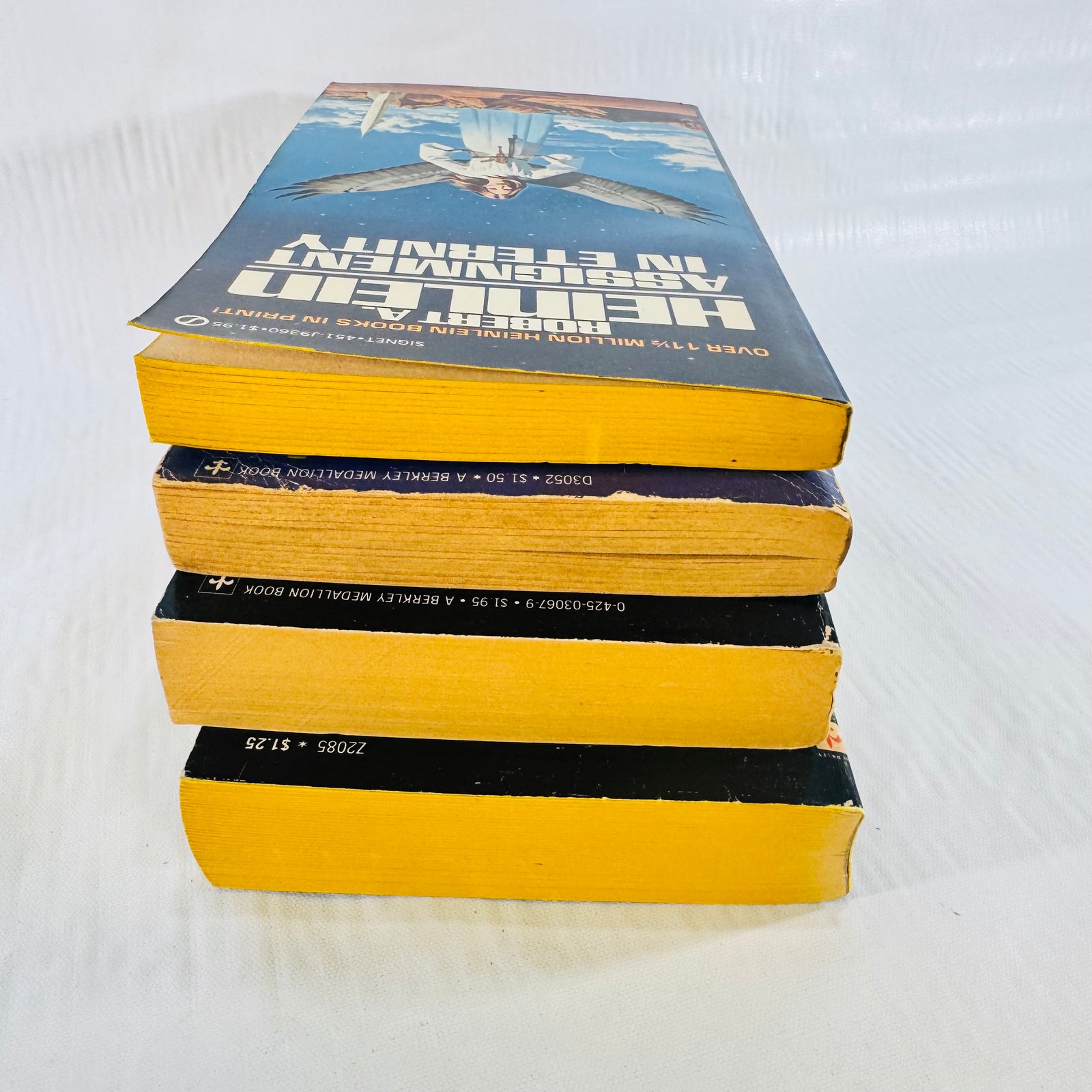 Stranger in a Strange Land Robert A. Heinlein 4 Paperback Bundle with I Will Fear No Evil, Jonathan Hoag, Assignment in Eternity