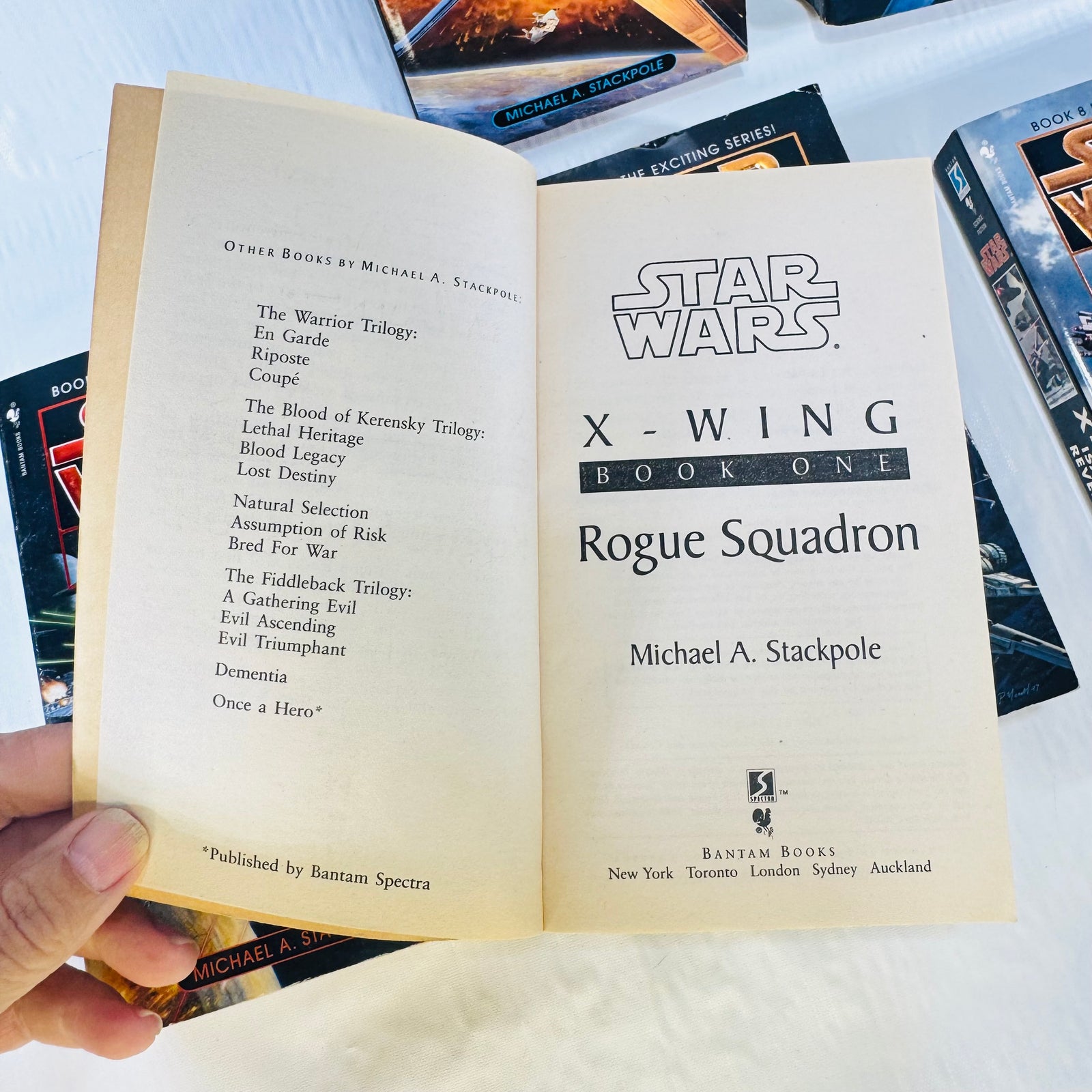 Star Wars X-Wing Books 1-5 and 8 Paperback Bundle Stackpole Allston 1990s Bantam Spectra