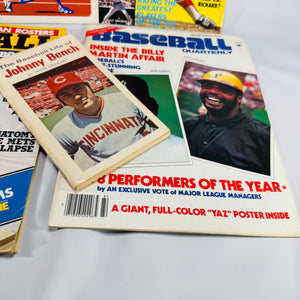 Baseball Magazines & Guides Lot (1974–1980) — Street & Smith’s Yearbooks, Big League Baseball, Baseball Quarterly + Johnny Bench Booklet | Stats & Rosters, Sports History