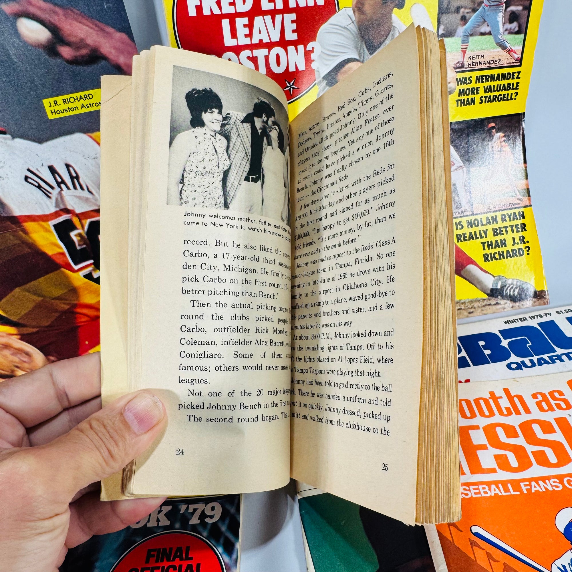 Baseball Magazines & Guides Lot (1974–1980) — Street & Smith’s Yearbooks, Big League Baseball, Baseball Quarterly + Johnny Bench Booklet | Stats & Rosters, Sports History