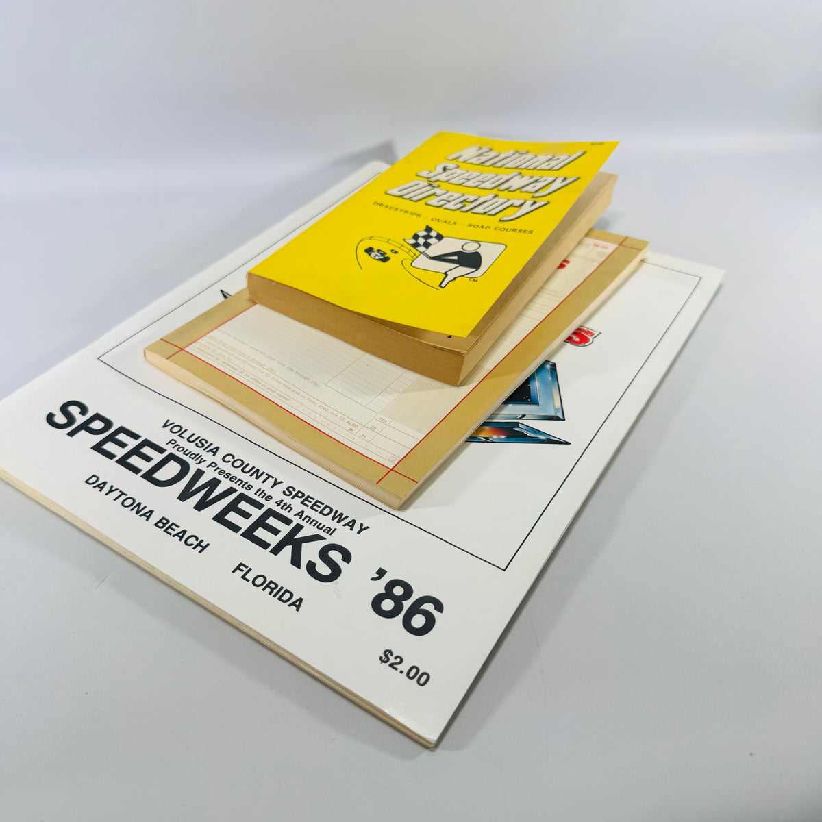 Vintage NASCAR Racing Reference Book Bundle — Speedweeks ’86, National Speedway Directory & The Racer’s Tax Guide
