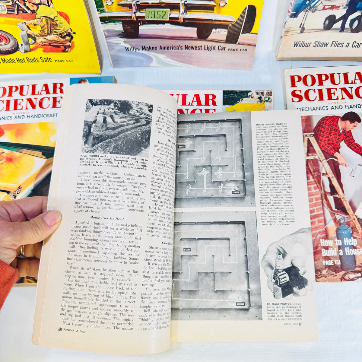 Popular Science 1952 Magazine Bundle, 7 Issues, Vintage Cars Aviation and Mechanics