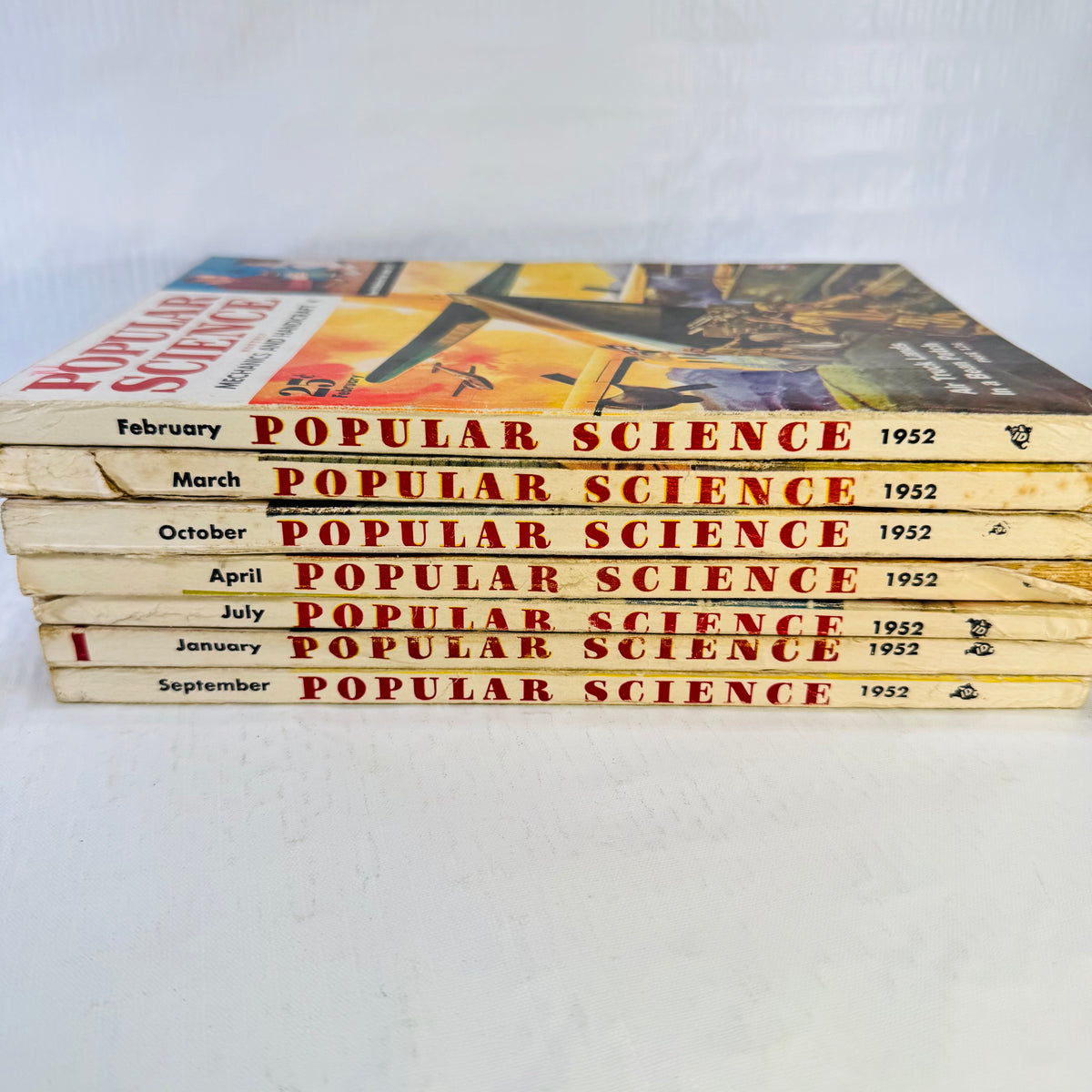 Popular Science 1952 Magazine Bundle, 7 Issues, Vintage Cars Aviation and Mechanics