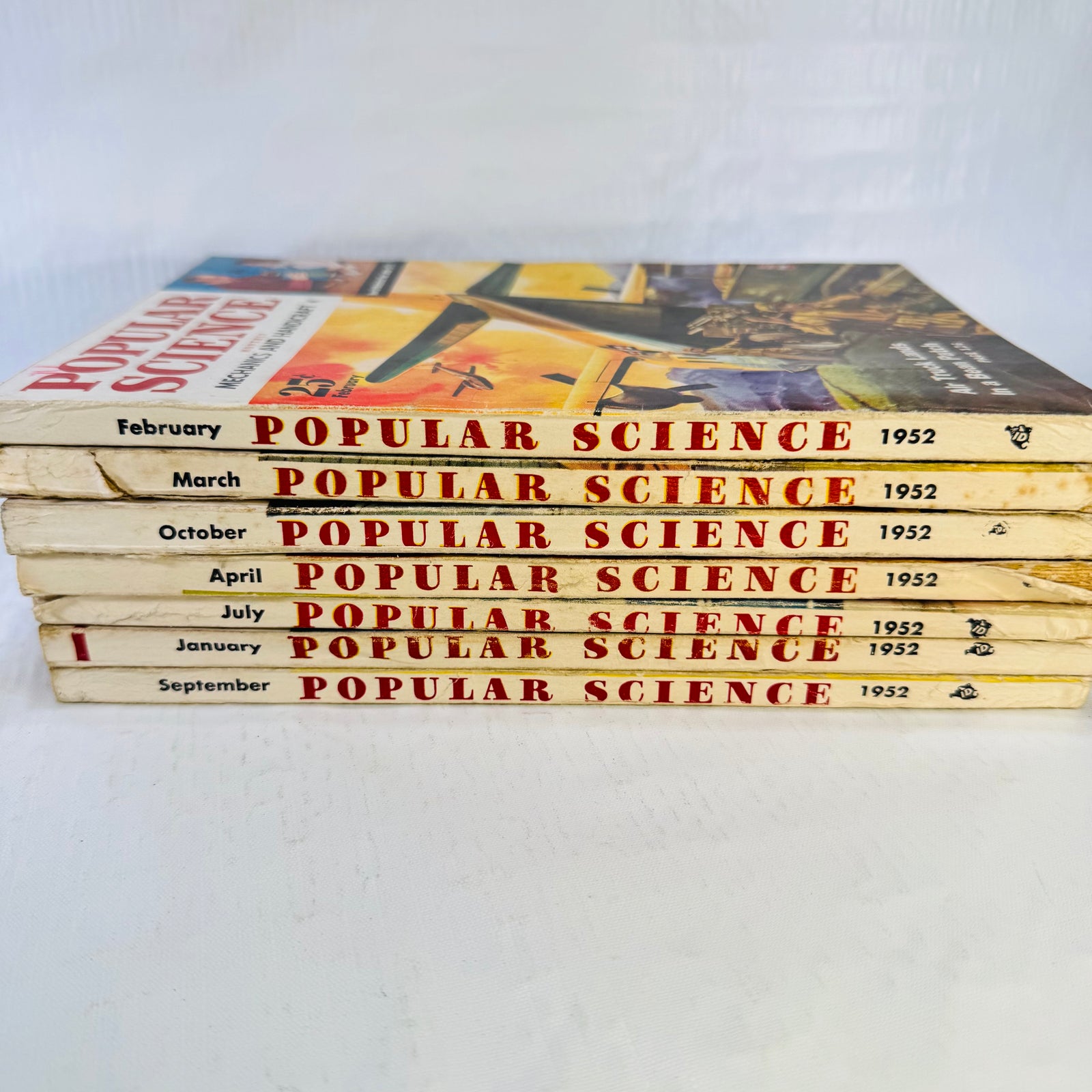 Popular Science 1952 Magazine Bundle, 7 Issues, Vintage Cars Aviation and Mechanics
