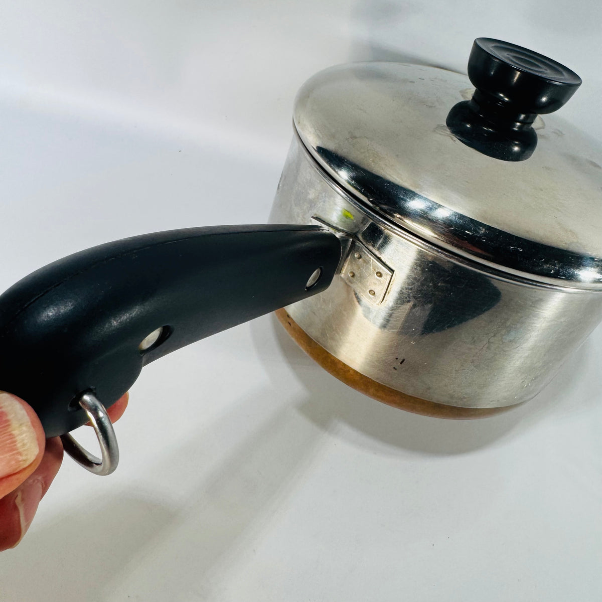 Vintage Revere Ware Saucepan with Lid | copper bottom stainless steel kitchenware
