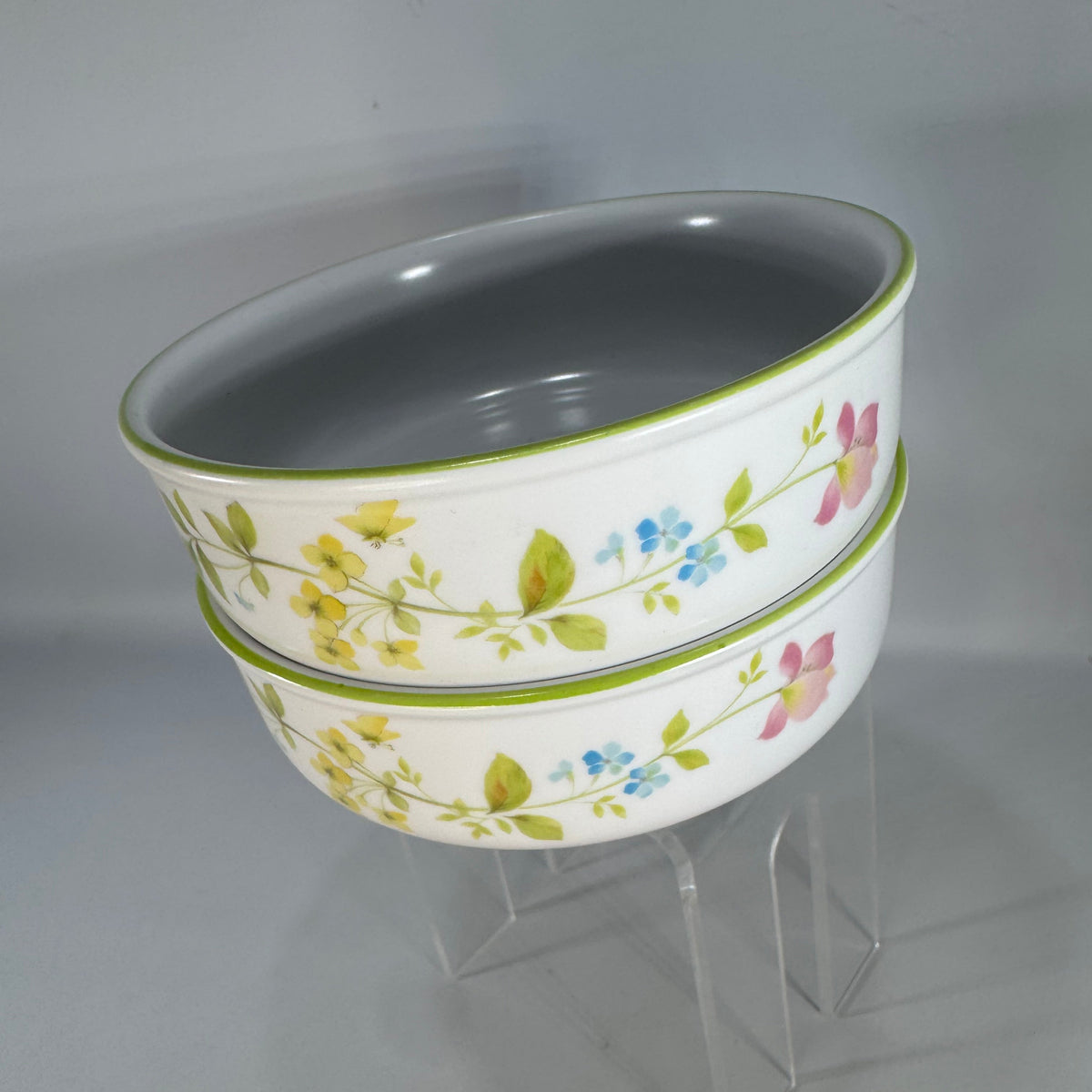 Two  Vintage Noritake Progression China Clear Day Bowls | Progression china floral bowls