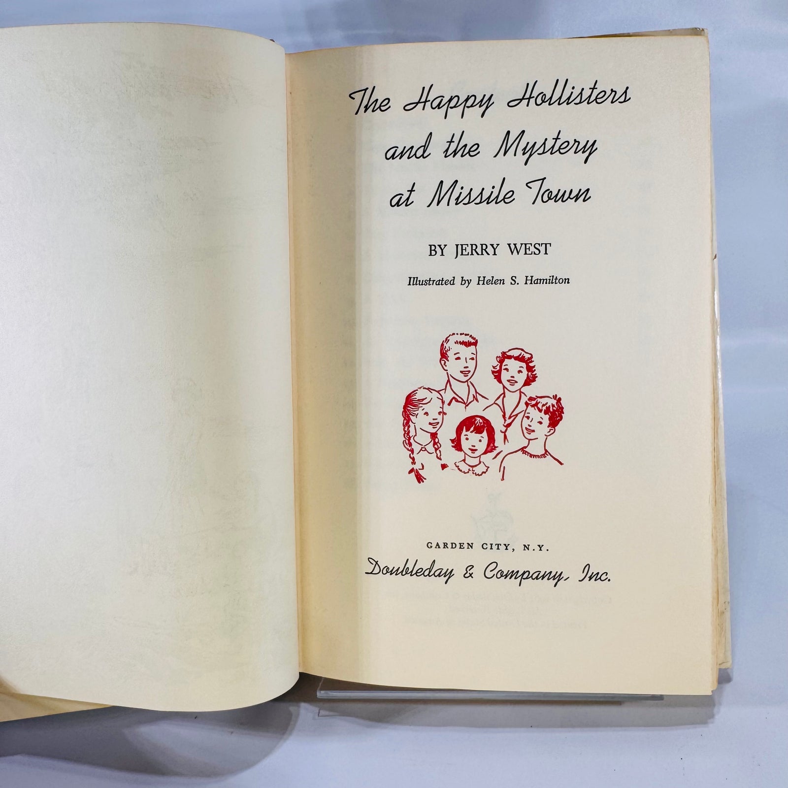 The Happy Hollisters and the Mystery at Mission Town by Jerry West (1961), Doubleday & Company Inc., Hardcover with Dust Jacket