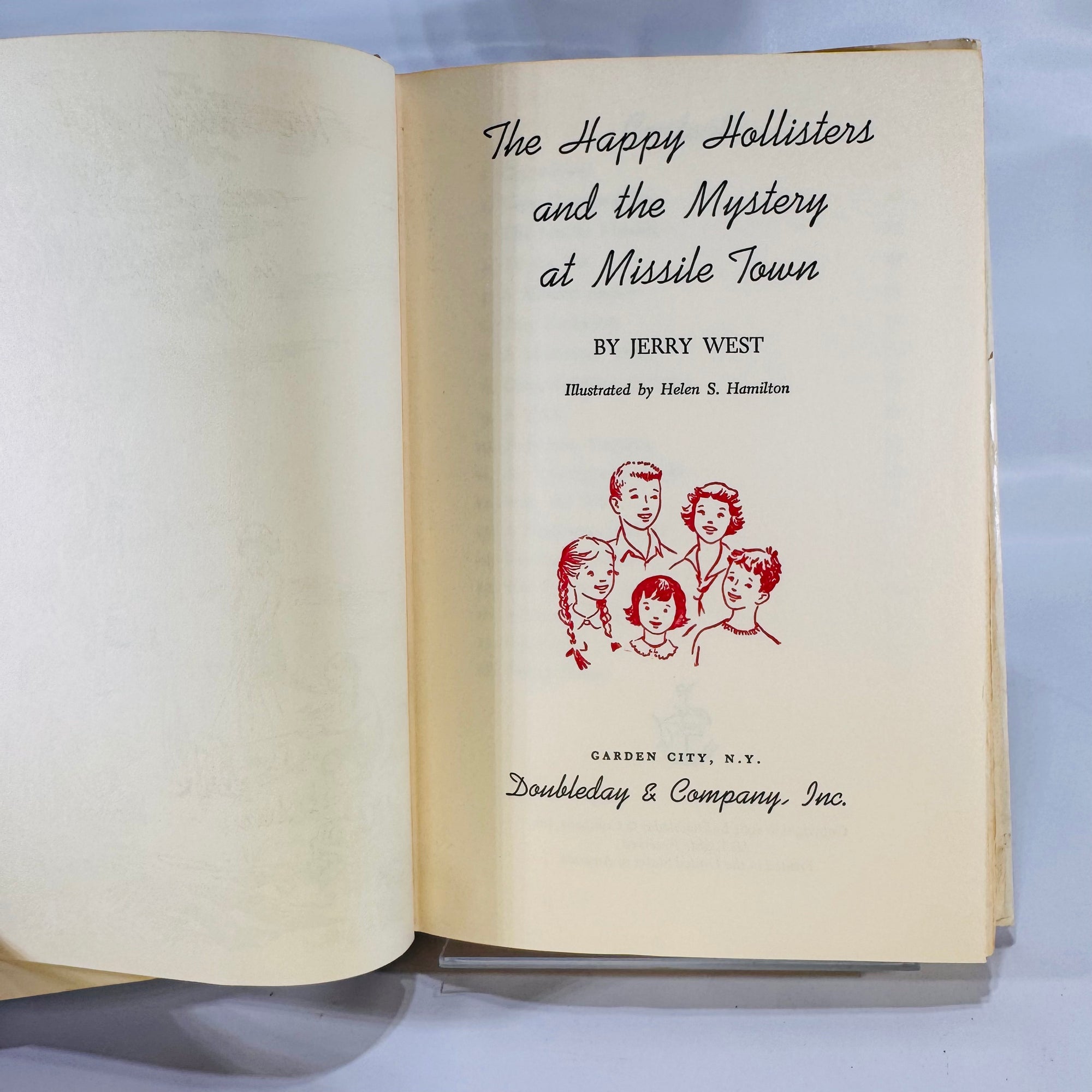 The Happy Hollisters and the Mystery at Mission Town by Jerry West (1961), Doubleday & Company Inc., Hardcover with Dust Jacket