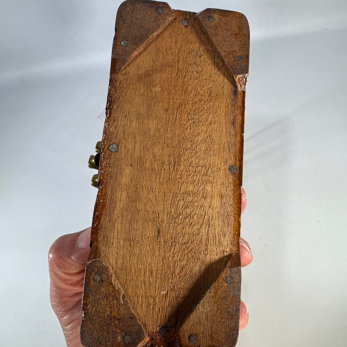 Vintage Hand Carved Wooden Trinket Box | camphor wood style floral jewelry chest