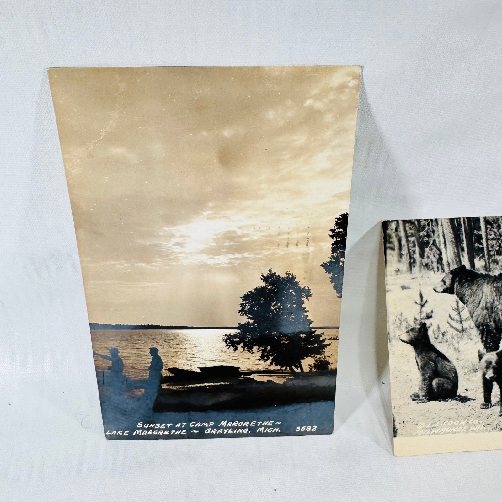Michigan Postcards 1940s Bundle of 5, Grayling, Engadine, Houghton Lake, Blaney Park