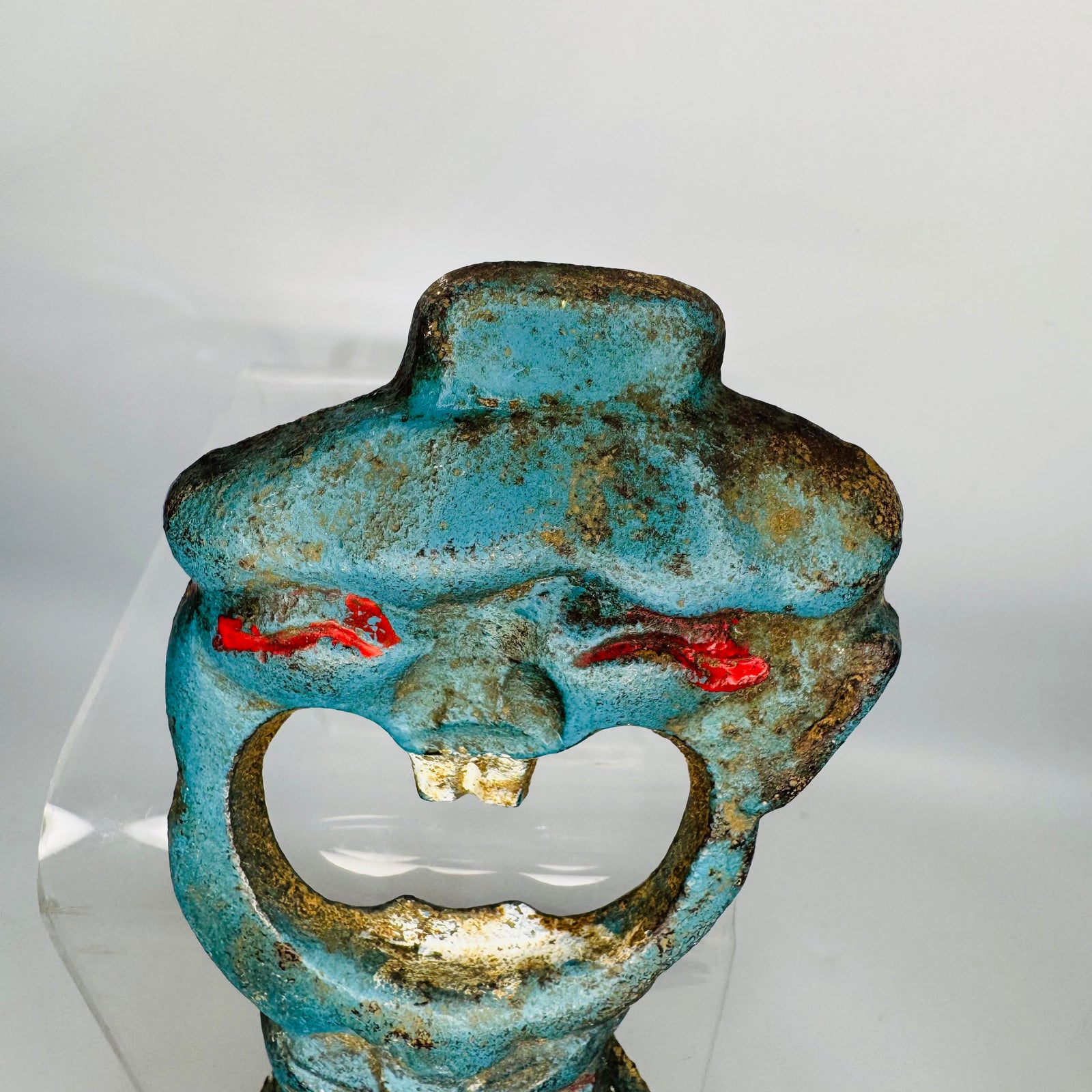 Vintage Cast Iron Figural Bottle Opener | painted novelty barware