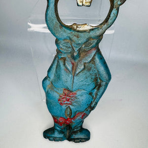Vintage Cast Iron Figural Bottle Opener | painted novelty barware