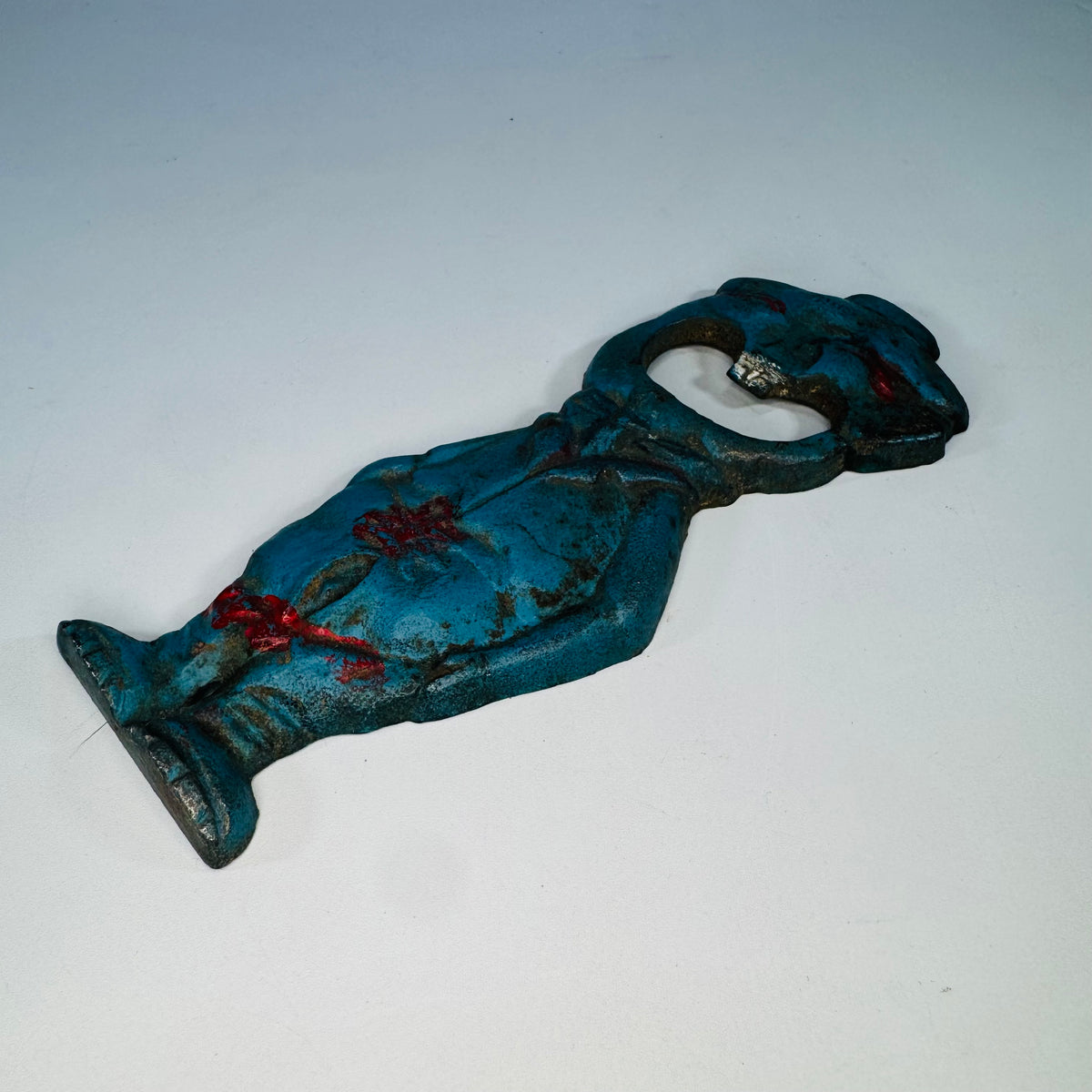 Vintage Cast Iron Figural Bottle Opener | painted novelty barware