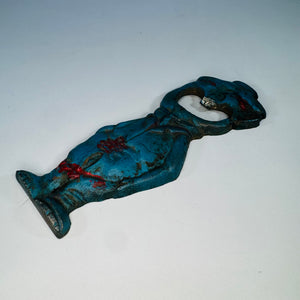 Vintage Cast Iron Figural Bottle Opener | painted novelty barware