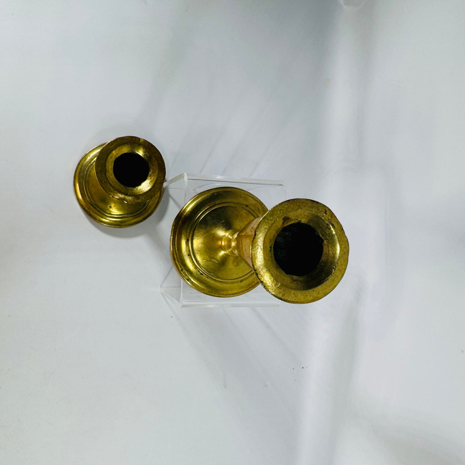 Vintage Brass Candlesticks Pair | classic fluted candle holders