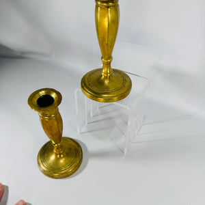 Vintage Brass Candlesticks Pair | classic fluted candle holders