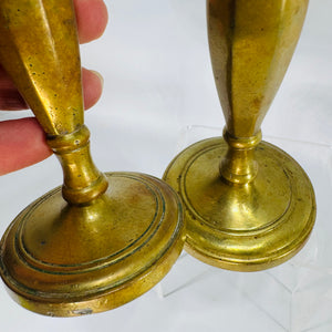 Vintage Brass Candlesticks Pair | classic fluted candle holders