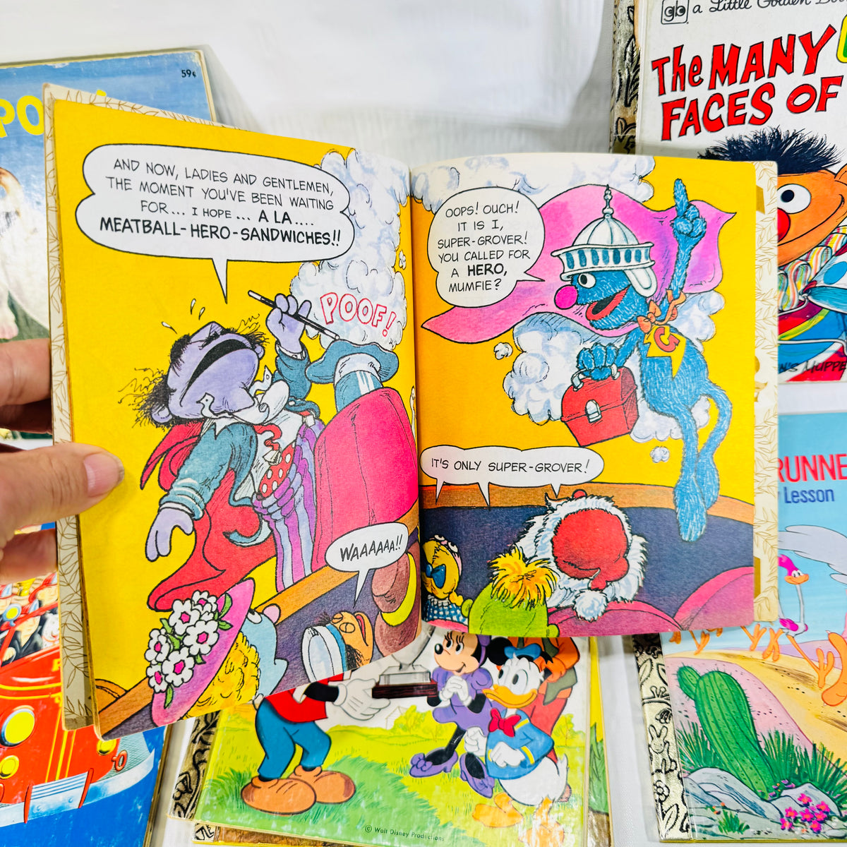 Little Golden Books Bundle of 7 Vintage Disney Sesame Street Bugs Bunny and More