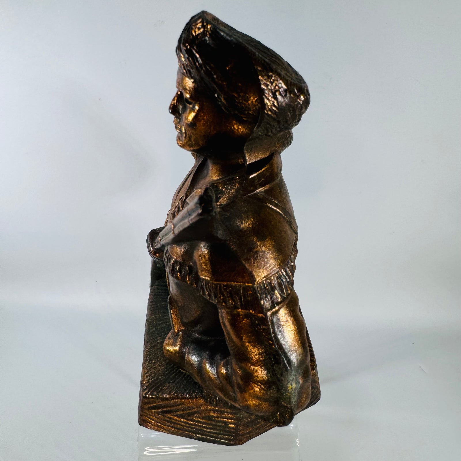 Vintage Davy Crockett Penny Bank | 1950s Metal Still Bank Bust