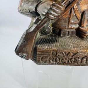 Vintage Davy Crockett Penny Bank | 1950s Metal Still Bank Bust