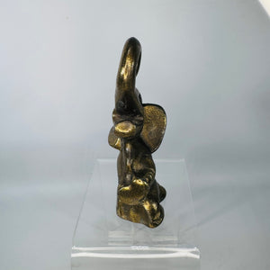 Vintage Brass Elephant Bottle Opener | Trunk Up Barware Figurine
