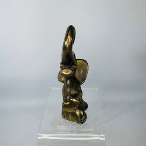 Vintage Brass Elephant Bottle Opener | Trunk Up Barware Figurine