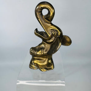 Vintage Brass Elephant Bottle Opener | Trunk Up Barware Figurine