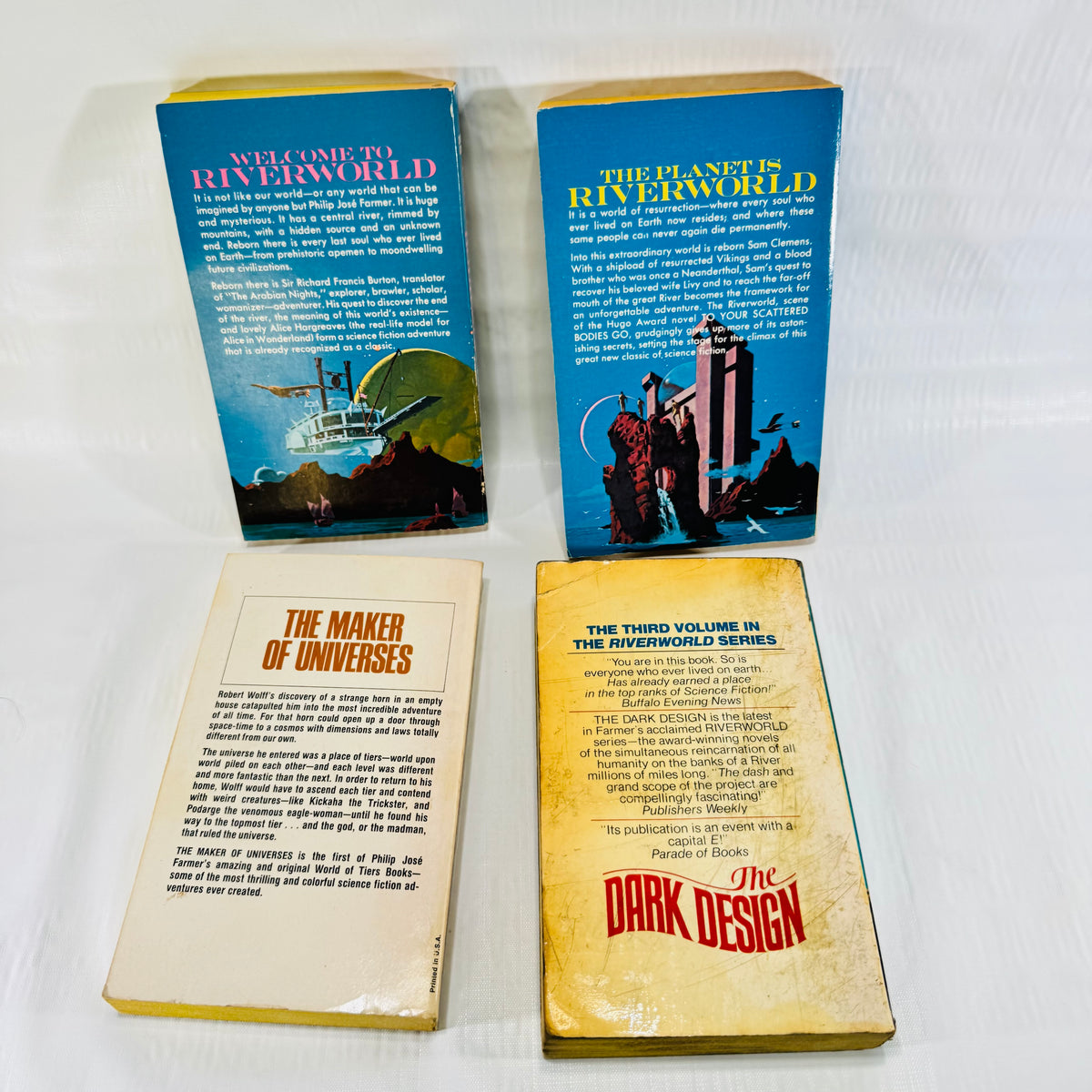 Philip José Farmer 4 Book Bundle, Riverworld and World of Tiers