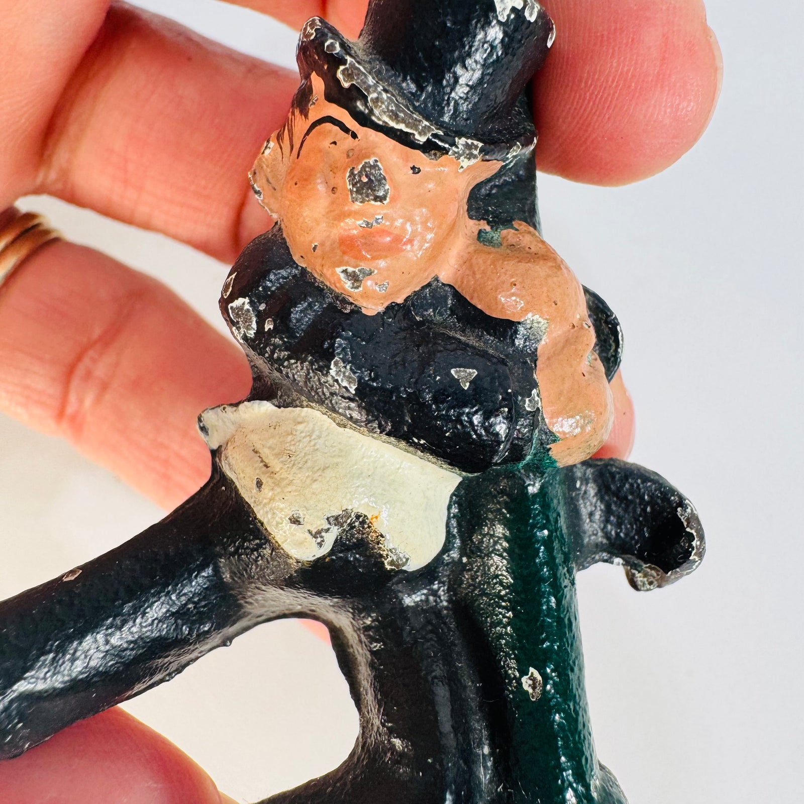 Vintage Cast Iron Hobo Bottle Opener | Tipsy Man Figural Barware