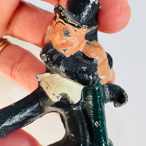 Vintage Cast Iron Hobo Bottle Opener | Tipsy Man Figural Barware