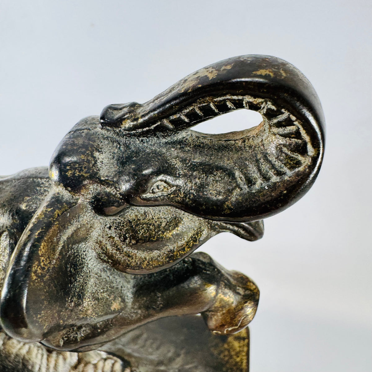 Antique Cast Iron Elephant Doorstop | Hubley Style Figural Bookend