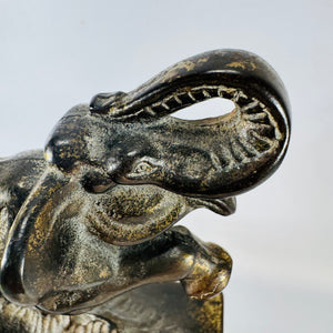 Antique Cast Iron Elephant Doorstop | Hubley Style Figural Bookend