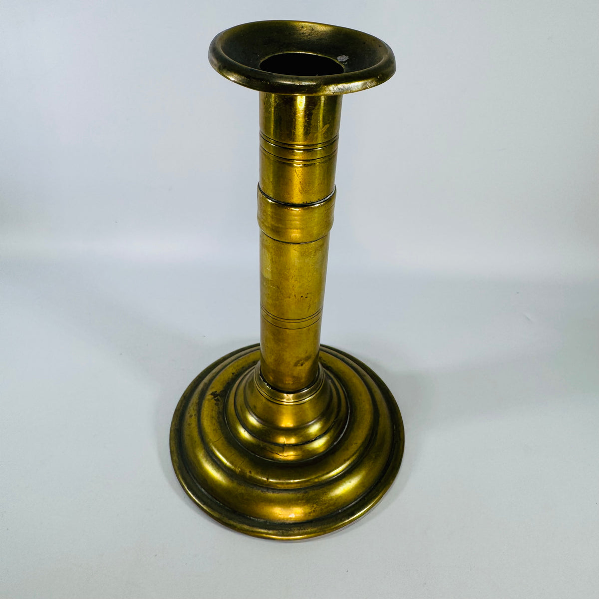 Antique Brass Push-Up Candlestick | Adjustable 19th Century Candle Holder
