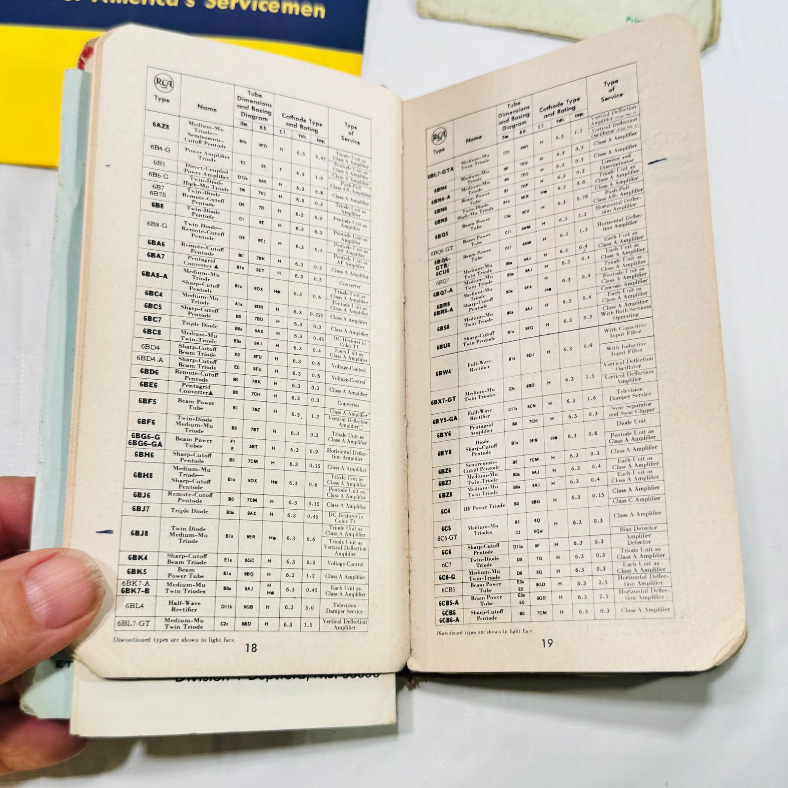 RCA Reference Book 1962 Bundle with Tung-Sol Base Connections, Philco, PACO and Cornell-Dubilier Radio TV Ephemera
