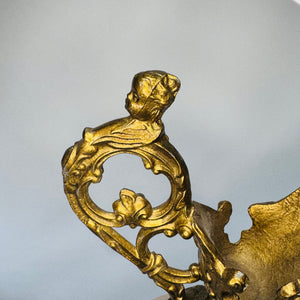 Antique Victorian Wavecrest Style Ewer | Floral Glass Mantel Decor