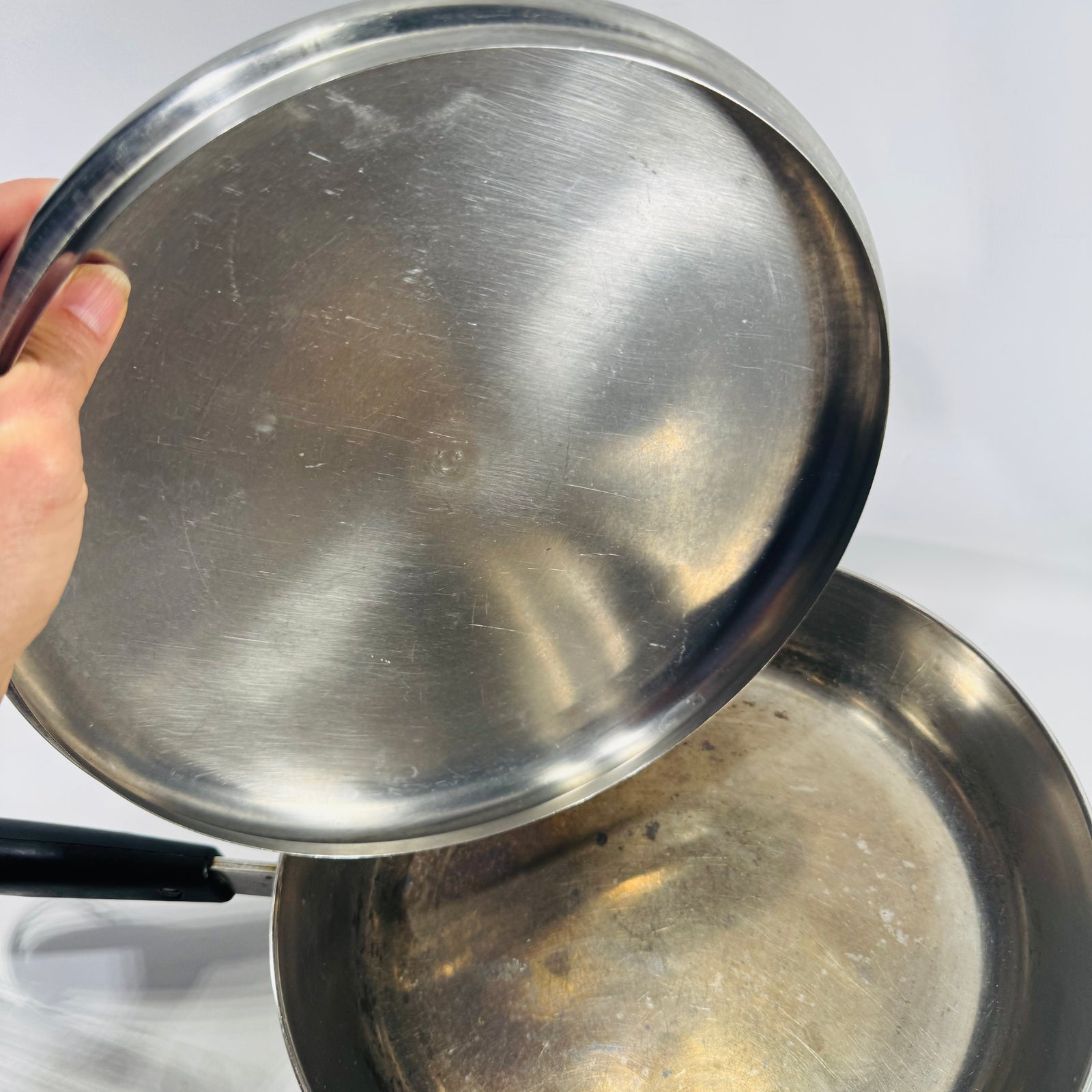 Vintage Revere Ware 10 Inch Skillet with Lid | Copper Clad Stainless Steel Pan
