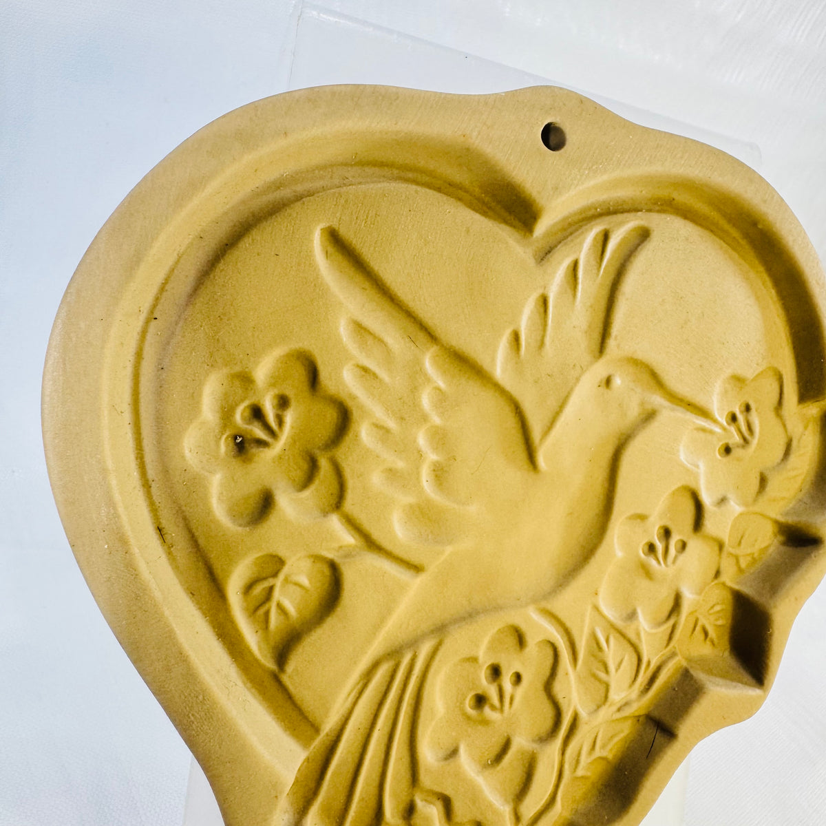 Brown Bag Cookie Art Hummingbird Heart 1992 Stoneware Cookie Mold