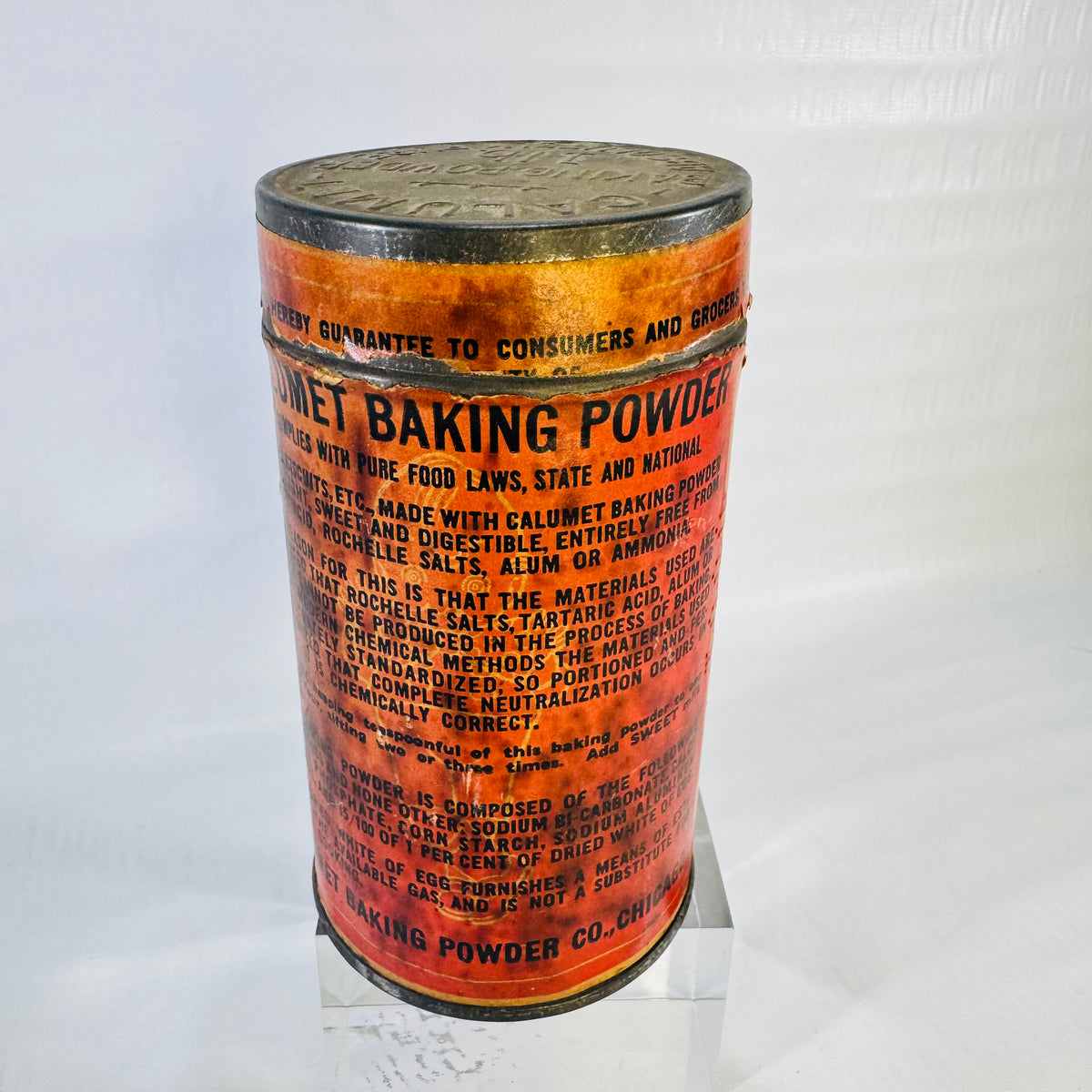 Calumet Baking Powder 1 lb Antique Tin Chicago Native American Chief Advertising Can