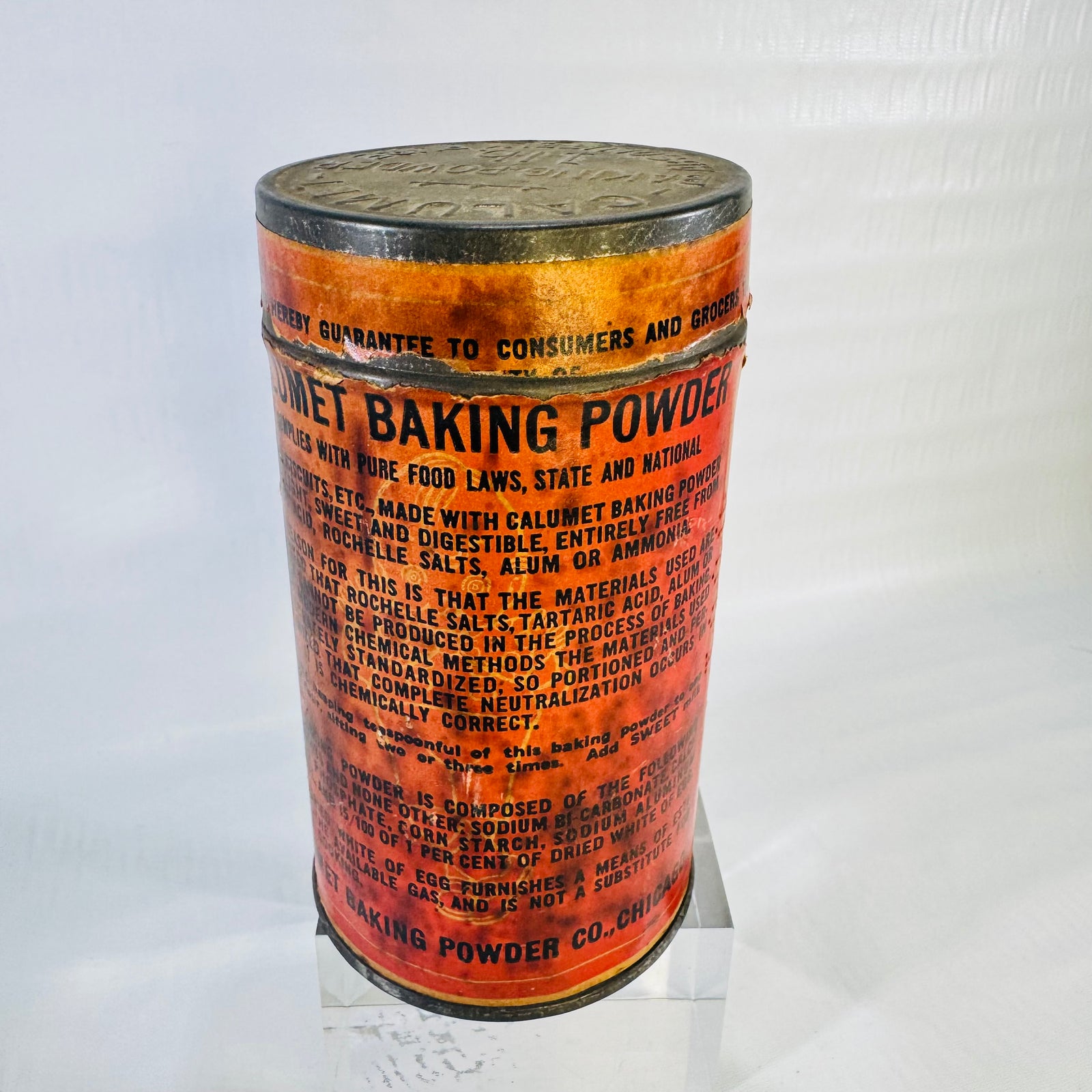 Calumet Baking Powder 1 lb Antique Tin Chicago Native American Chief Advertising Can